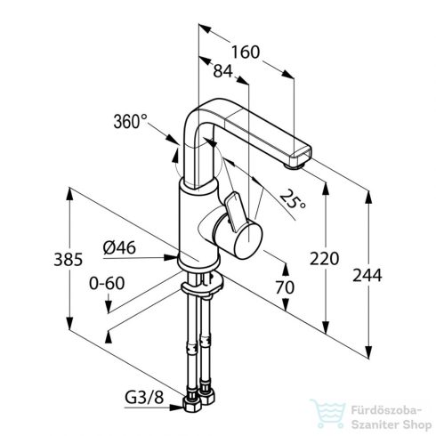 Kludi ZENTA egykaros mosdó csaptelep NA10, leeresztő nélkül, króm 420260575