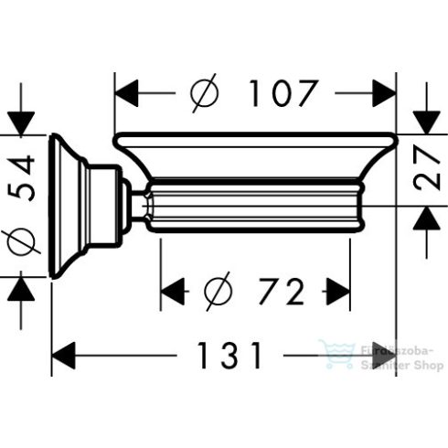 Hansgrohe AXOR MONTREUX fali szappantartó,polírozott fekete króm 42033330