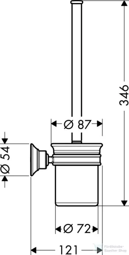 Hansgrohe AXOR MONTREUX fali wc-kefe,polírozott fekete króm 42035330