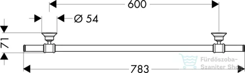 Hansgrohe AXOR MONTREUX 78,3 cm-es fali törölközőtartó,szálcsiszolt fekete króm 42060340