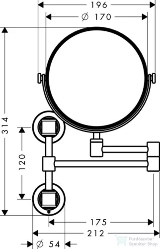 Hansgrohe Axor Montreux Borotválkozó tükör, króm 42090000