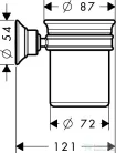 Hansgrohe AXOR MONTREUX fali fogkefetartó pohár,rozsdamentes acél hatású 42134800