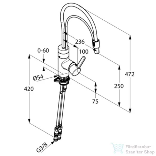 Kludi E-GO, elektronikus, egykaros mosogatócsap NA 15 422050575