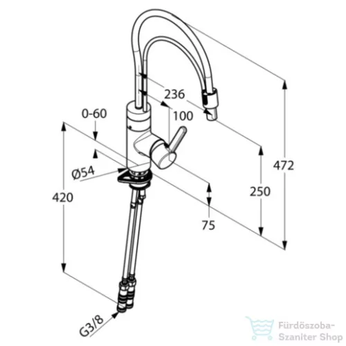 Kludi E-GO, elektronikus, egykaros mosogatócsap NA 15 422150575