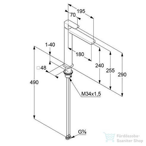 Kludi RENON mosdócsap 240 leeresztő nélkül, króm 422980575