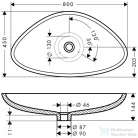 Hansgrohe Axor Massaud Mosdótál 800mm, fehér 42300000