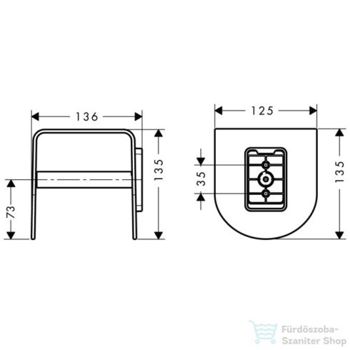 Hansgrohe Axor UNIVERSAL SOFTSQUARE fali wc papír tartó, króm 42436000