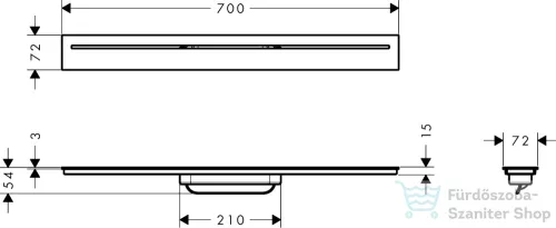 Hansgrohe AXOR DRAIN 70 cm-es zuhanyfolyóka alaptest nélkül,króm 42520000