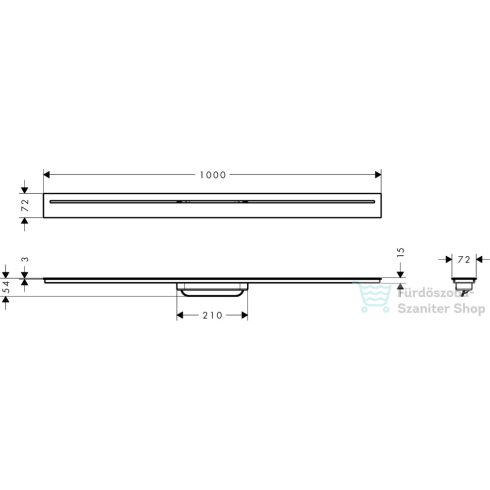 Hansgrohe AXOR DRAIN 100 cm-es zuhanyfolyóka alaptest nélkül,matt fehér 42523700