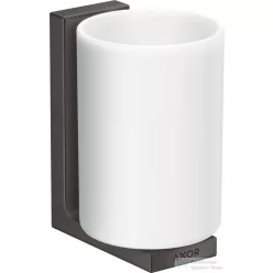   Hansgrohe AXOR UNIVERAL RECTANGULAR fali fogmosó pohár,szálcsiszolt fekete króm 42604340