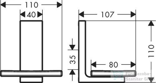Hansgrohe AXOR UNIVERSAL RECTANGULAR fali szappantartó,matt fekete 42605670