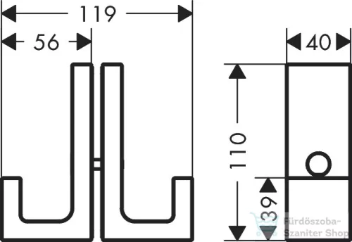 Hansgrohe AXOR UNIVERSAL RECTANGULAR zuhanyajtó fogantyú,szálcsiszolt vörös arany hatású 42639310