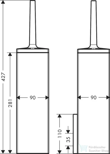 Hansgrohe AXOR UNIVERSAL RECTANGULAR fali wc kefe tartó,szálcsiszolt arany hatású 42655250