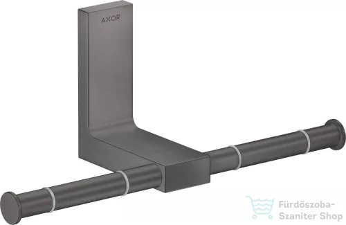 Hansgrohe AXOR UNIVERSAL RECTANGULAR dupla wc papír tartó,szálcsiszolt fekete króm 42657340