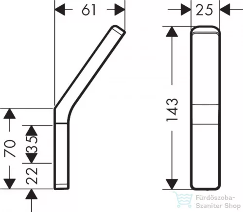 Hansgrohe AXOR UNIVERSAL SOFTSQUARE akasztó,rozsdamentes acél hatású 42801800