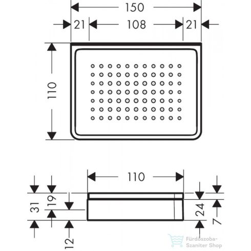 Hansgrohe AXOR UNIVERSAL SOFTSQUARE fali szappantartó,matt fekete 42803670