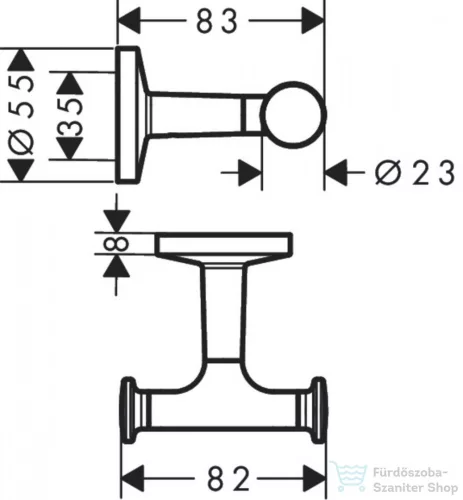 Hansgrohe AXOR UNIVERSAL CIRCULAR dupla akasztó,szálcsiszolt sárgaréz hatású 42812950