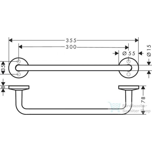 Hansgrohe AXOR UNIVERSAL CIRCULAR  35,5 cm-es kapaszkodó,polírozott arany hatású 42813990