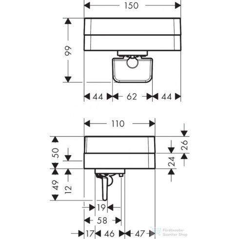 Hansgrohe AXOR UNIVERSAL SOFTSQUARE folyékonyszappan-adagoló,polírozott fekete króm 42819330