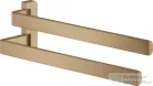 Hansgrohe AXOR UNIVERSAL SOFTSQUARE 40,9 cm-es dupla törölközőtartó,szálcsiszolt bronz 42821140