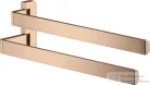 Hansgrohe AXOR UNIVERSAL SOFTSQUARE 40,9 cm-es dupla törölközőtartó,polírozott vörös arany hatású 42821300