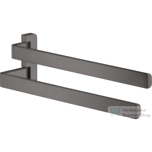 Hansgrohe AXOR UNIVERSAL SOFTSQUARE 40,9 cm-es dupla törölközőtartó,szálcsiszolt fekete króm 42821340