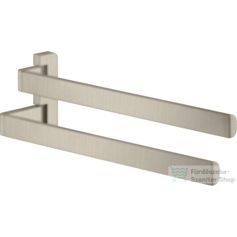 Hansgrohe AXOR UNIVERSAL SOFTSQUARE 40,9 cm-es dupla törölközőtartó,szálcsiszolt nikkel 42821820