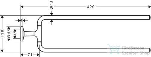 Hansgrohe AXOR UNIVERSAL CIRCULAR 49 cm-es dupla fali törölközőtartó,szálcsiszolt vörös arany hatású 42822310