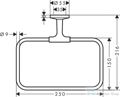 Hansgrohe AXOR UNIVERSAL CIRCULAR törölközőtartó gyűrű, matt fekete 42823670