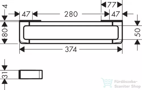 Hansgrohe AXOR UNIVERSAL SOFTSQUARE kapaszkodó,polírozott fekete króm 42830330