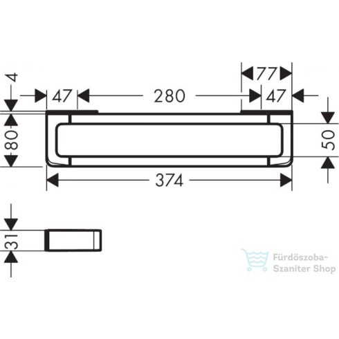 Hansgrohe AXOR UNIVERSAL SOFTSQUARE kapaszkodó,rozsdamentes acél hatású 42830800