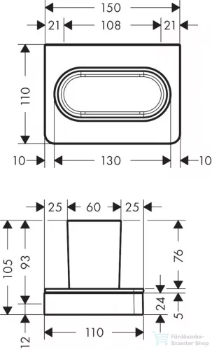 Hansgrohe AXOR UNIVERSAL SOFTSQUARE fogkefetartó pohár, króm 42834000