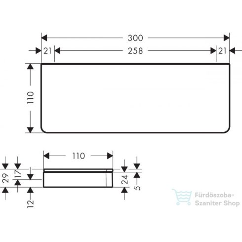 Hansgrohe AXOR UNIVERSAL SOFTSQUARE 300 polc,szálcsiszolt bronz 42838140
