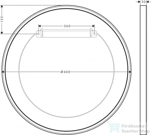 Hansgrohe AXOR UNIVERSAL Cricular 60 cm-es fali tükör, matt fekete 42848670