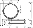 Hansgrohe AXOR UNIVERSAL CIRCULAR fali kozmetikai tükör, matt fekete 42849670