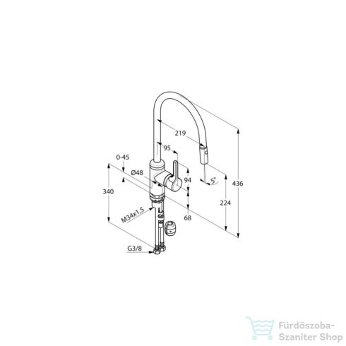 Kludi BINGO STAR mosogatócsap kihúzható fejjel, króm 428520578WR5