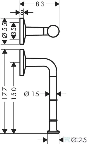 Hansgrohe AXOR UNIVERSAL CIRCULAR fali wc papír tartó, matt fekete 42856670