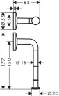 Hansgrohe AXOR UNIVERSAL CIRCULAR fali wc papír tartó,rozsdamentes acél hatású 42856800
