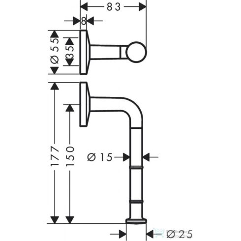 Hansgrohe AXOR UNIVERSAL CIRCULAR fali wc papír tartó,szálcsiszolt sárgaréz hatású 42856950