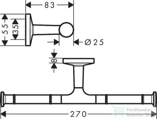 Hansgrohe AXOR UNIVERSAL CIRCULAR fali dupla wc papír tartó,szálcsiszolt bronz 42857140