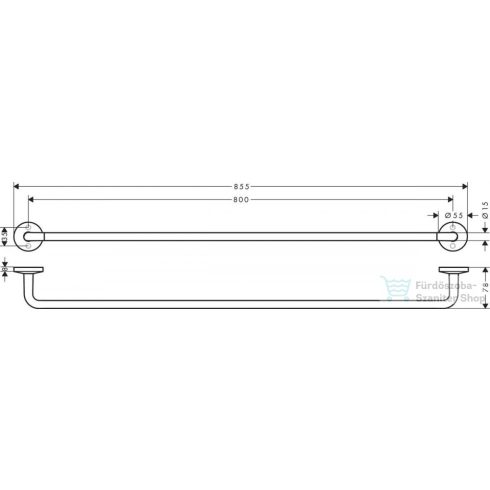Hansgrohe AXOR UNIVERSAL CIRCULAR 85,5 cm-es törölközőtartó,szálcsiszolt vörös arany hatású 42880310