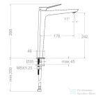 RamonSoler PRISMA XL magasított mosdó csaptelep leeresztő nélkül, króm 42A309571