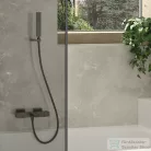 RamonSoler PRISMA fali termosztátos kádtöltő csaptelep zuhanyszettel, szálcsiszolt grafit 42C309649