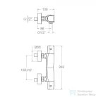 RamonSoler PRISMA termosztátos fali zuhany csaptelep zuhanyszett nélkül, króm 42D309578