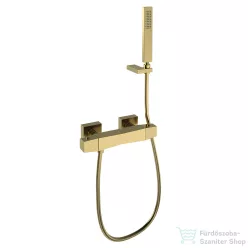   RamonSoler PRISMA fali termosztátos zuhany csaptelep zuhanyszettel, szálcsiszolt arany 42D309624