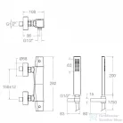 RamonSoler PRISMA fali termosztátos zuhany csaptelep zuhanyszettel, szálcsiszolt arany 42D309624