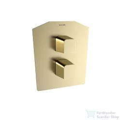   RamonSoler PRISMA termosztátos falsík alatti kád/zuhany csaptelep, szálcsiszolt arany színű 42D309632