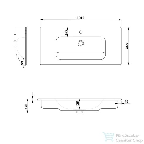 Sapho SANOVIT PIEDRA kerámiamosdó, 101x46cm (43101)