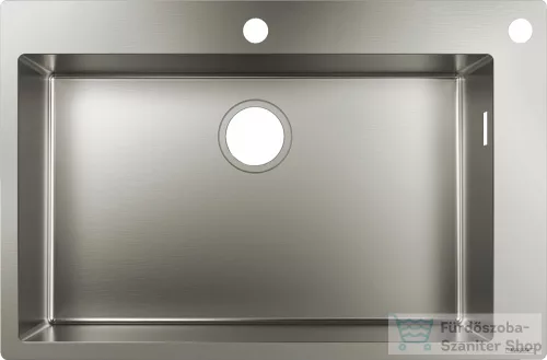 Hansgrohe S71 S712-F660 beépített mosogatómedence 760x500 mm, rozsdamentes acél 43308800