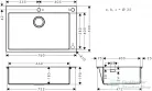 Hansgrohe S71 S712-F660 beépített mosogatómedence 760x500 mm, rozsdamentes acél 43308800